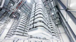 Inside an HVDC converter station valve hall.