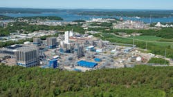 aerial view of factory aerial view of factory