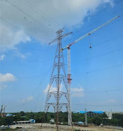 Testing a Fully Erected 315-ft GBX River Crossing Test Tower. Testing a Fully Erected 315-ft GBX River Crossing Test Tower.