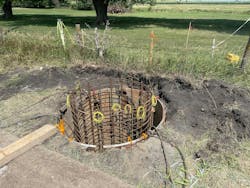 TIP wires installed in an excavation awaiting concrete. TIP wires installed in an excavation awaiting concrete.