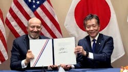 The signing of the MoU between Hitachi and DOC on strengthening the power grids. The signing of the MoU between Hitachi and DOC on strengthening the power grids.