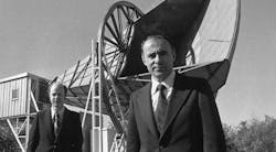 Robert A. Wilson, left, and Arno Penzias stand in front of the Bell Labs horn radio antenna in Crawford Hill, N.J., where they discovered cosmic background radiation confirming the Big Bang. Robert A. Wilson, left, and Arno Penzias stand in front of the Bell Labs horn radio antenna in Crawford Hill, N.J., where they discovered cosmic background radiation confirming the Big Bang.