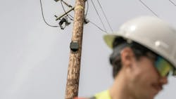 Gridscope from Gridware affixed to a power pole Gridscope from Gridware affixed to a power pole