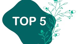 Top Five Floral Element Turquoise Blob Text Top Five Floral Element Turquoise Blob Text