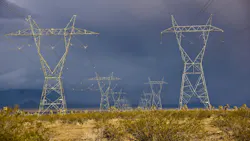 Huge electrical towers carry power