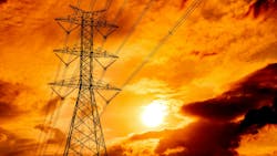 High voltage electric pole and transmission lines High voltage electric pole and transmission lines