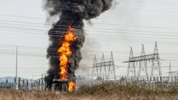 Fire at a power substation Fire at a power substation