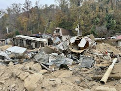 This was the site of a mobile home park along the river in Chimney Rock, North Carolina. This was the site of a mobile home park along the river in Chimney Rock, North Carolina.