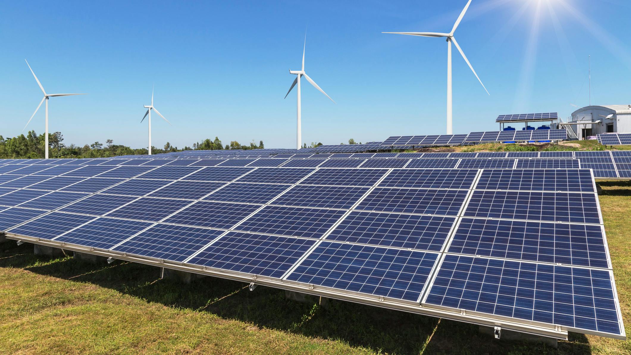 solar panels and windmills