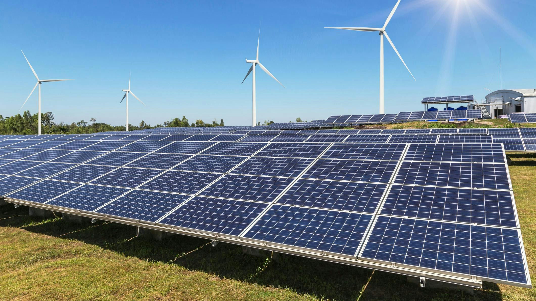 solar panels and windmills