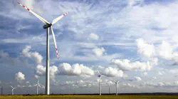 Wind farm in a rural area.