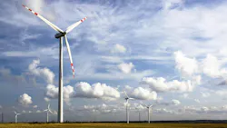 Wind farm in a rural area. Wind farm in a rural area.