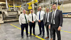 In the photo, from left to right: Henry Gonzalez, Chairman of the Board at TSEA; Thiago Saraiva Fernandes, Commercial Director; Beto Reynaldo, CEO; Maurício Machado, Director of the Voltage Regulators unit; and César Carvalho, Director of the Integrated Solutions unit. In the photo, from left to right: Henry Gonzalez, Chairman of the Board at TSEA; Thiago Saraiva Fernandes, Commercial Director; Beto Reynaldo, CEO; Maurício Machado, Director of the Voltage Regulators unit; and César Carvalho, Director of the Integrated Solutions unit.