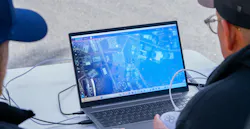 Auterion, the mission control software, is on screen showing Sentaero 6 in mission over the power line ROW. Auterion, the mission control software, is on screen showing Sentaero 6 in mission over the power line ROW.