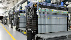 Form Energy iron-air battery modules being tested in lab. Form Energy iron-air battery modules being tested in lab.