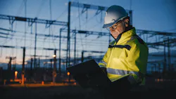 engineer looking at digital twin of substation engineer looking at digital twin of substation
