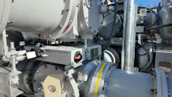 The motor operator is shown for a gas-insulated isolation switch.