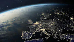 Europe from space at night.
