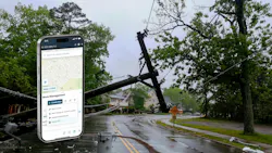 A map-first field platform offers storm damage assessment and work management.
