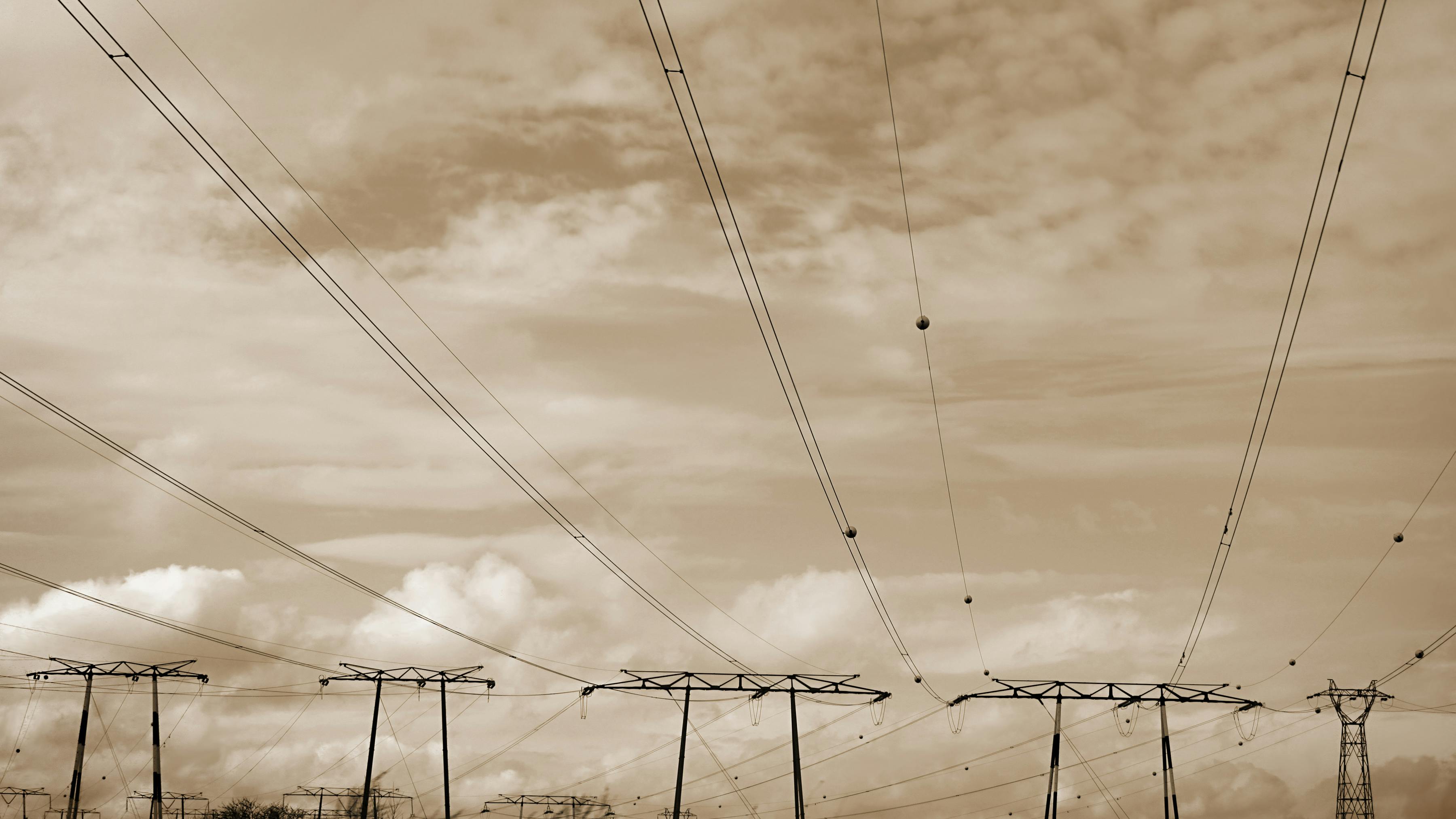 power lines vintage looking
