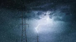 power line in storm
