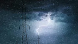 power line in storm