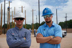 Josh Hanawalt (right) is shown with Benjamin Kent, the Apprentice of the Year for Pedernales Electric Cooperative.