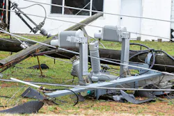 Severe storms damaged electrical equipment in Kankakee County, Illijnois.