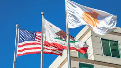 Flags flown at Apple’s headquarters in Cupertino, California. Along with Meta, Microsoft, Google and others, Apple is among the companies, known as hyperscalers, who are building massive data centers to power their operations.