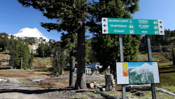 Mount Hood Meadows ski resort warms in the early morning sun near Government Camp, Ore., May 20. Portland General Electric is undergrounding approximately seven miles of powerlines near Government Camp to protect Timberline, Mount Hood Meadows, Skibowl and the surrounding communities from the increasing threat of wildfire.