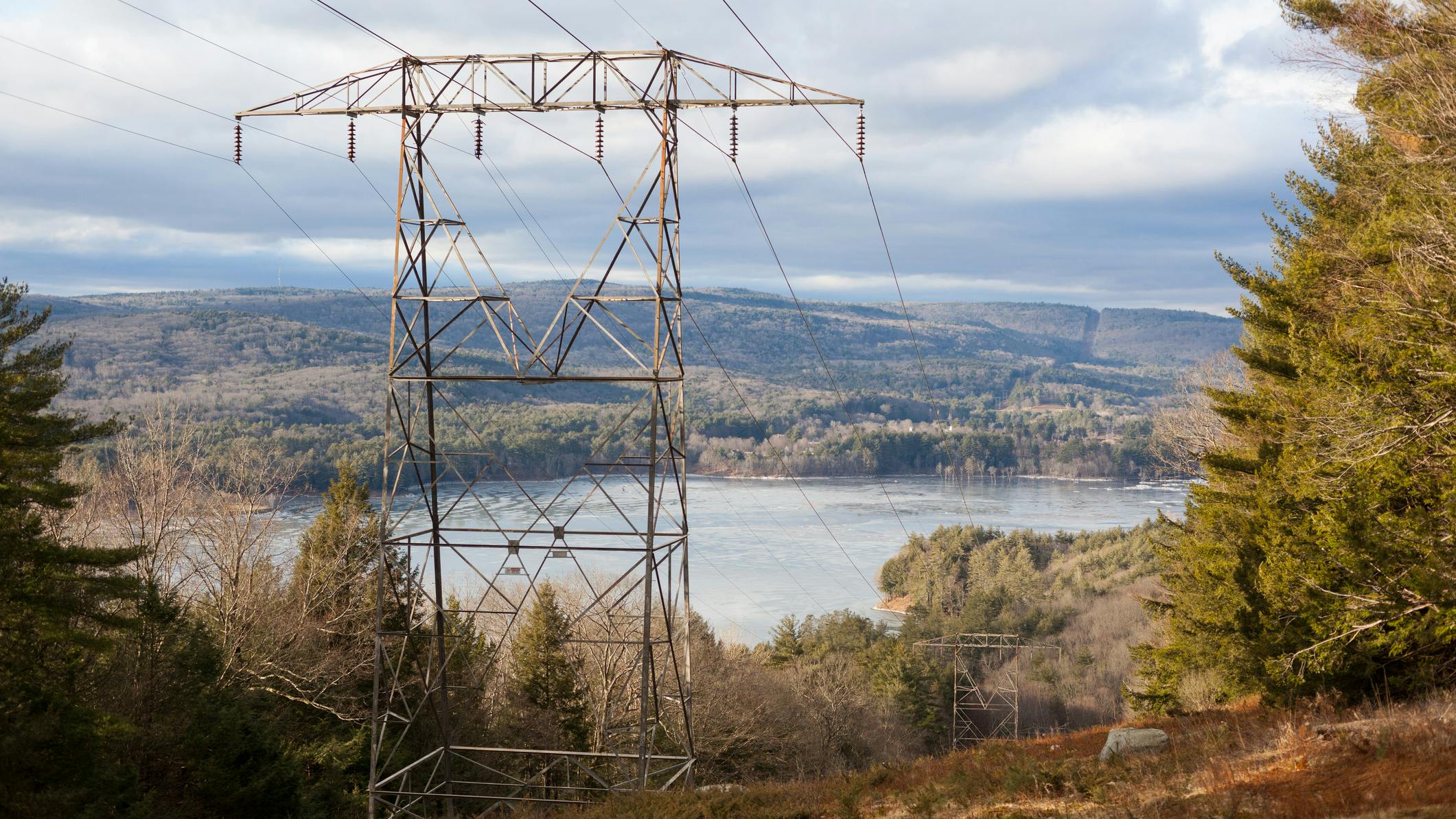 power line over river