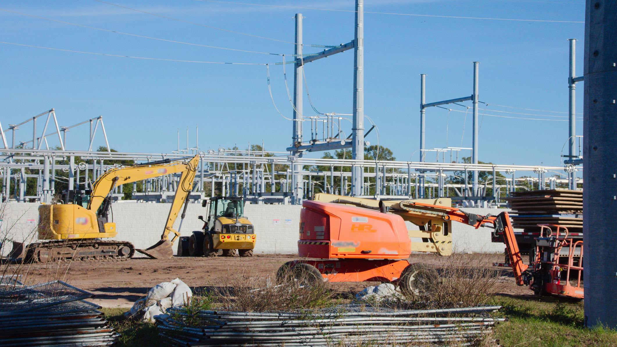 Photo of substation construction: stock.