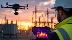 worker using drone