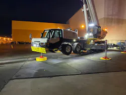 120-Ton Link Belt crane set up for operational training.