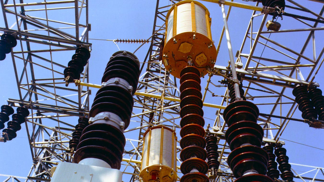 An up-close, technical look at high-voltage transmission equipment. | Credit: DOE Office of Electricity