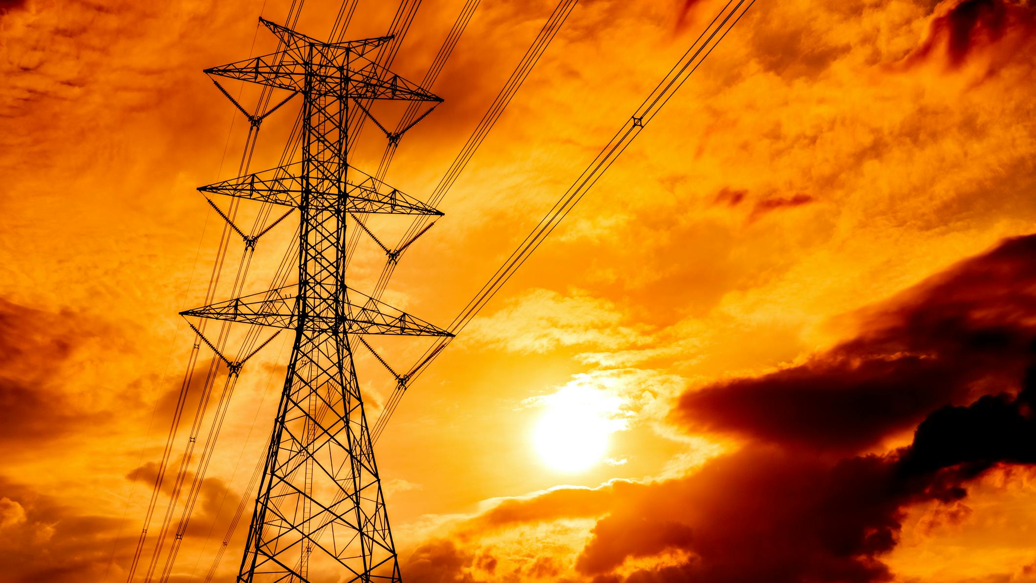 sun and power lines