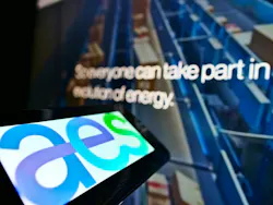 Logo of power company AES Corp. that has went private under a major M&A with Global Infrastructure Partners in June.
