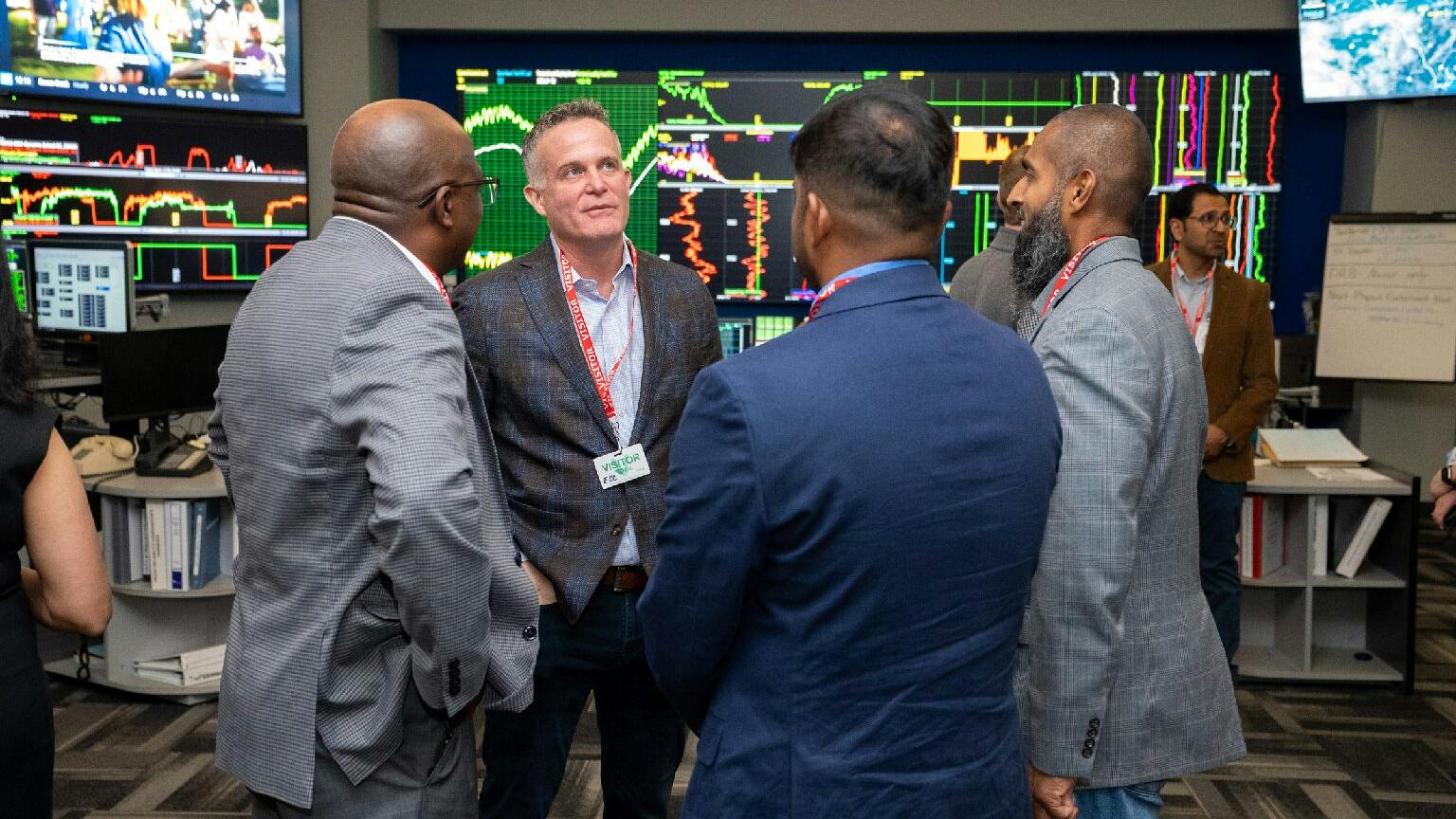 Santee Cooper leadership touring its energy control center with Google Cloud executives. | Credit: Santee Cooper