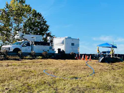 The splicing trailer and crew pickup splice fiber before lighting it to serve the communication grid.