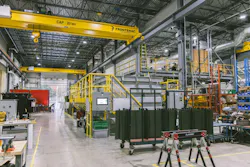 Photo inside ERMCO's transformer facility in Granby, Quebec, featuring three new production lines to increase manufacturing capacity. | Credit: ERMCO