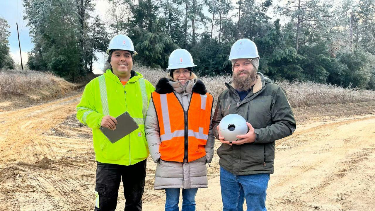 Pictured: Jonathan McGinnis, project manager for Heimdall Power; Ann Charlotte Valheim, chief deployment officer, Heimdall Power; and Tim Sansing, senior engineer, Entergy.